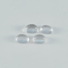 Crystal Quartz 10PC Tiny 4x6 MM Oval Cabochon White Natural semi Precious Semi Precious Gemstone