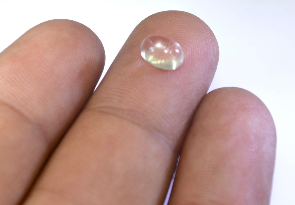 Crystal Quartz 1PC Small 6x8 MM Oval Cabochon White Superior semi Precious Gems