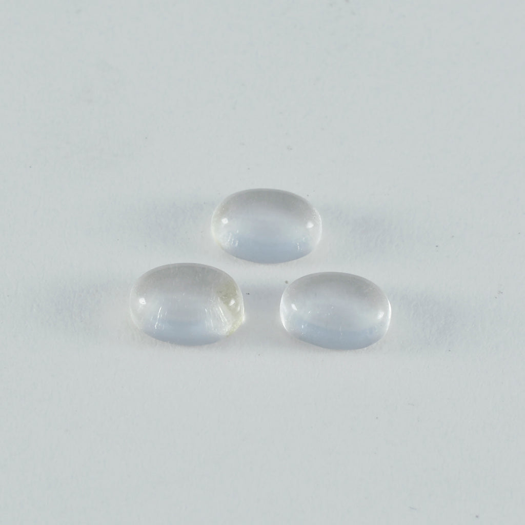 Crystal Quartz 1PC Small 7x9 MM Oval Cabochon White Fiery semi Precious Loose Gemstone