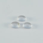 Crystal Quartz 1PC Small 7x9 MM Oval Cabochon White Fiery semi Precious Loose Gemstone