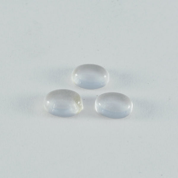 Crystal Quartz 1PC Small 7x9 MM Oval Cabochon White Fiery semi Precious Loose Gemstone