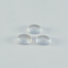 Crystal Quartz 1PC Small 7x9 MM Oval Cabochon White Fiery semi Precious Loose Gemstone