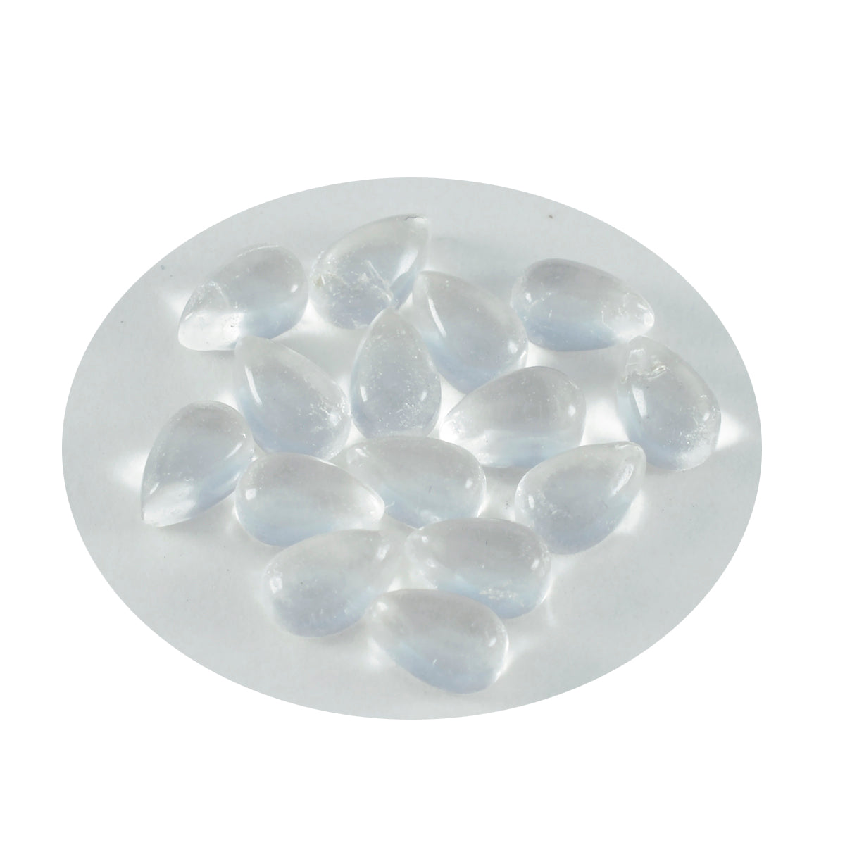 Crystal Quartz 10PC Tiny 4x6 MM Pear Cabochon White Fine semi Precious Semi Precious Gemstone