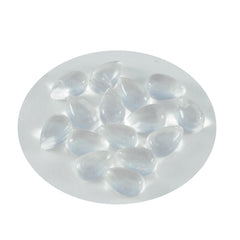 Crystal Quartz 10PC Tiny 4x6 MM Pear Cabochon White Fine semi Precious Semi Precious Gemstone