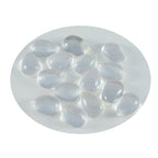 Crystal Quartz 1PC Small 6x9 MM Pear Cabochon White Genuine semi Precious Loose Gems