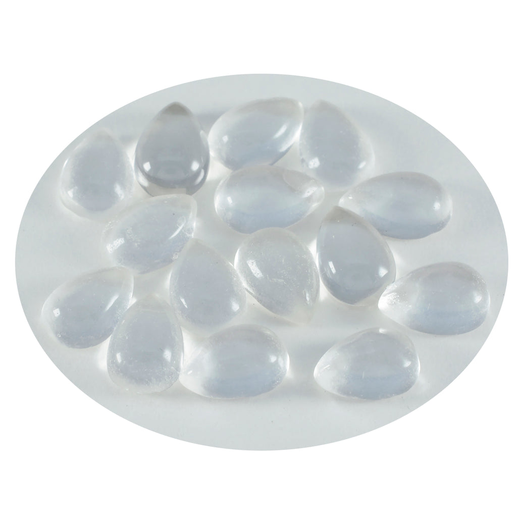 Crystal Quartz 1PC Medium 7x10 MM Pear Cabochon White Pure semi Precious Loose Gemstones