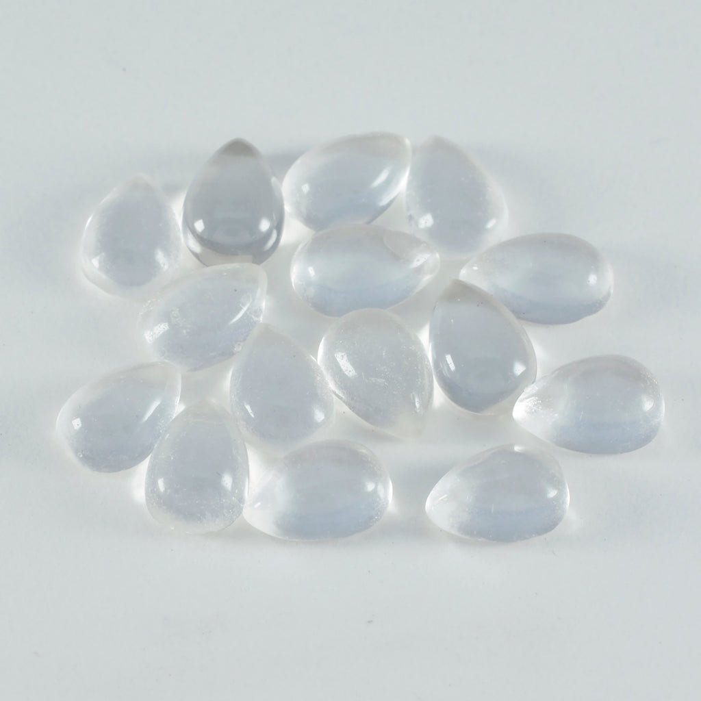 Crystal Quartz 1PC Small 7x9 MM Pear Cabochon White Superior semi Precious Loose Gemstone