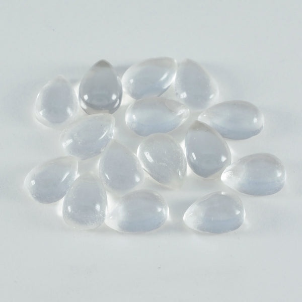 Crystal Quartz 1PC Small 7x9 MM Pear Cabochon White Superior semi Precious Loose Gemstone