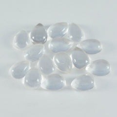 Crystal Quartz 1PC Medium 8x10 MM Pear Cabochon White Fiery semi Precious Semi Precious Gemstone