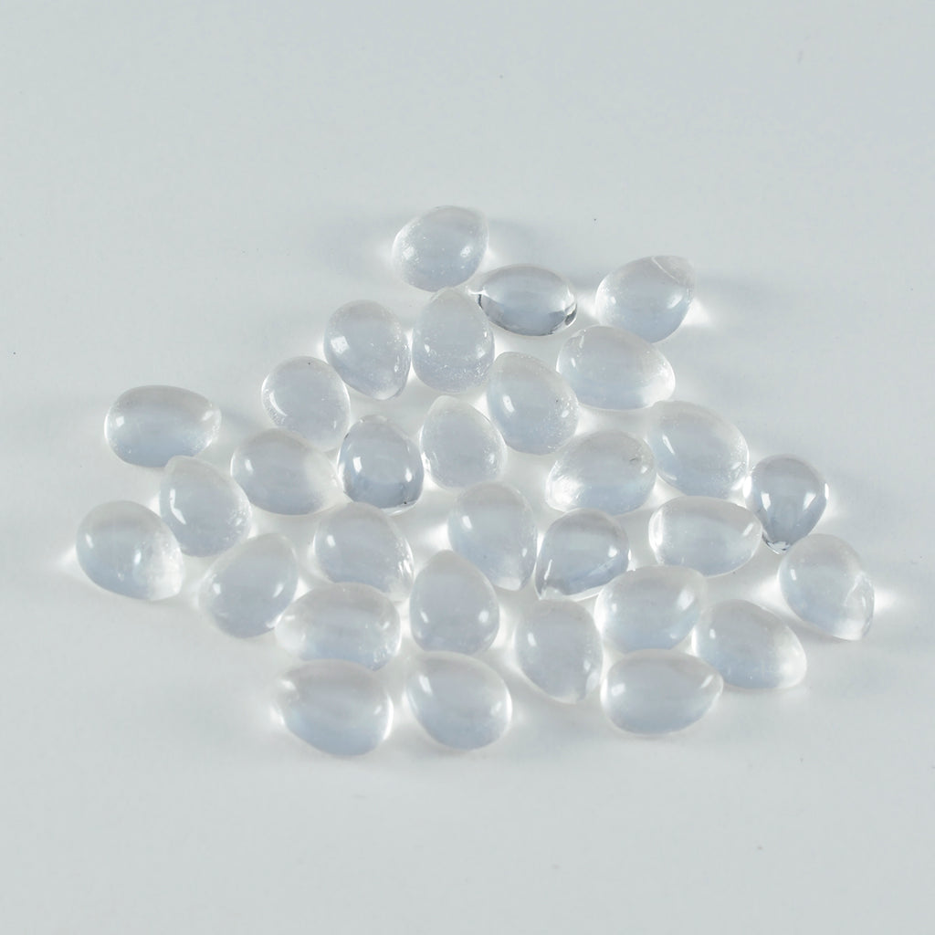 Crystal Quartz 10PC Tiny 3x5 MM Pear Cabochon White Shine semi Precious Loose Gemstones