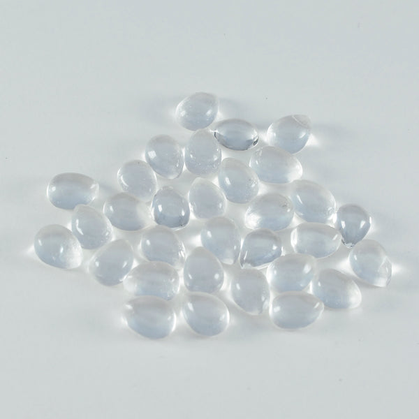Crystal Quartz 10PC Tiny 3x5 MM Pear Cabochon White Shine semi Precious Loose Gemstones