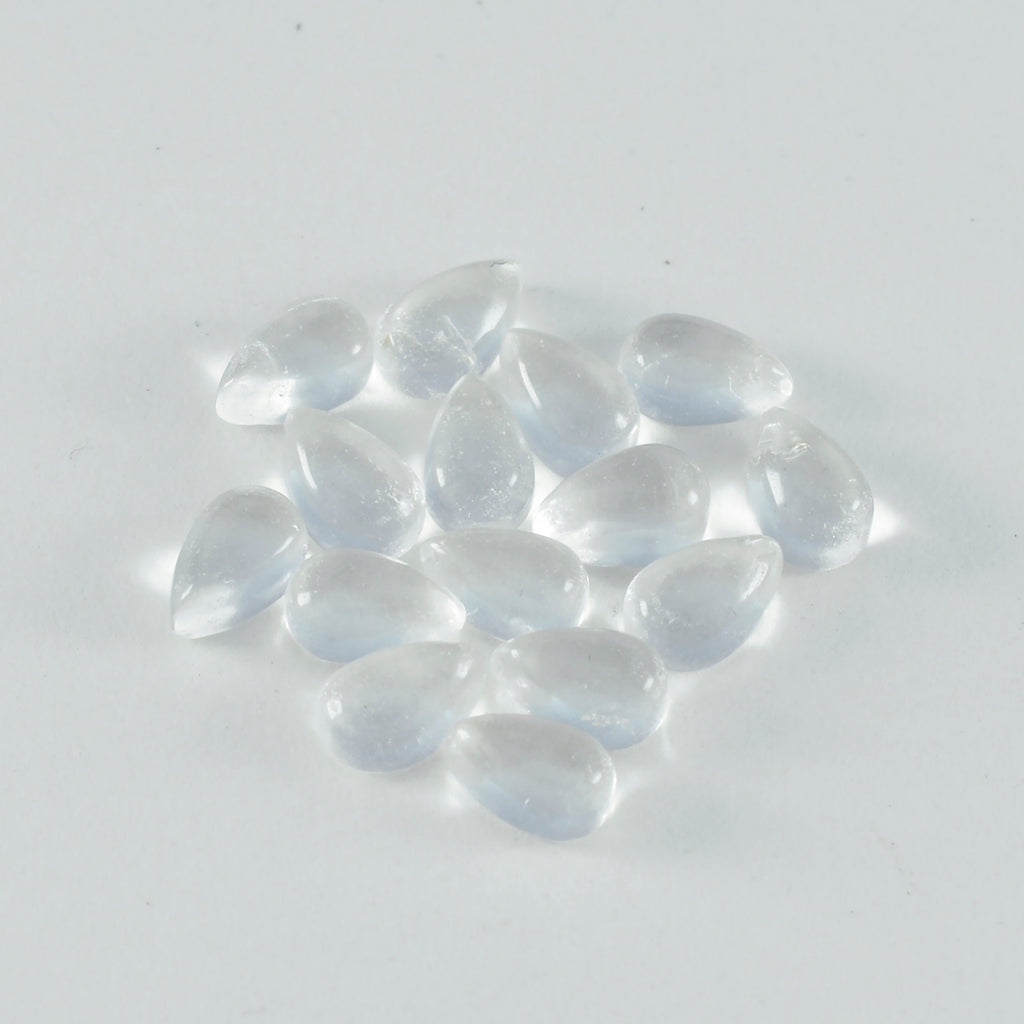 Crystal Quartz 10PC Tiny 3x5 MM Pear Cabochon White Shine semi Precious Loose Gemstones