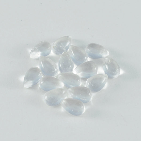 Crystal Quartz 10PC Tiny 3x5 MM Pear Cabochon White Shine semi Precious Loose Gemstones
