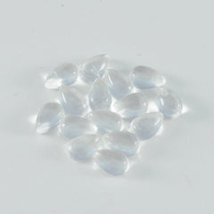 Crystal Quartz 10PC Tiny 4x6 MM Pear Cabochon White Fine semi Precious Semi Precious Gemstone