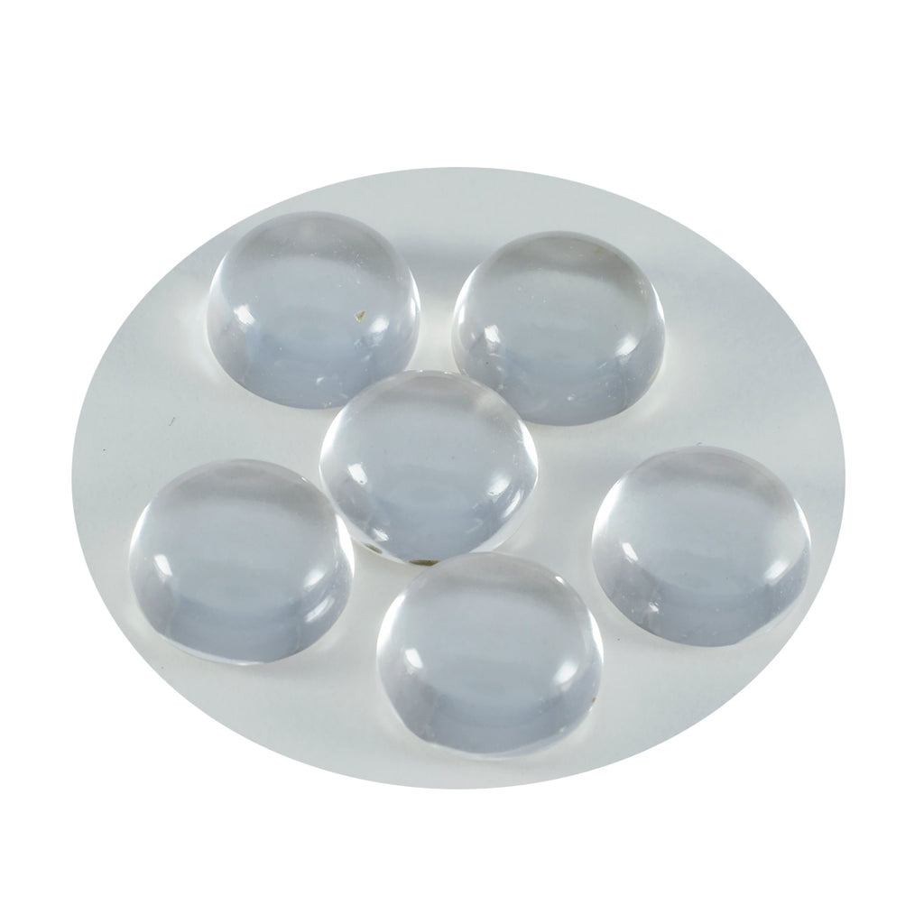 Crystal Quartz 1PC Large 10x10 MM Round Cabochon White Fine semi Precious Gems
