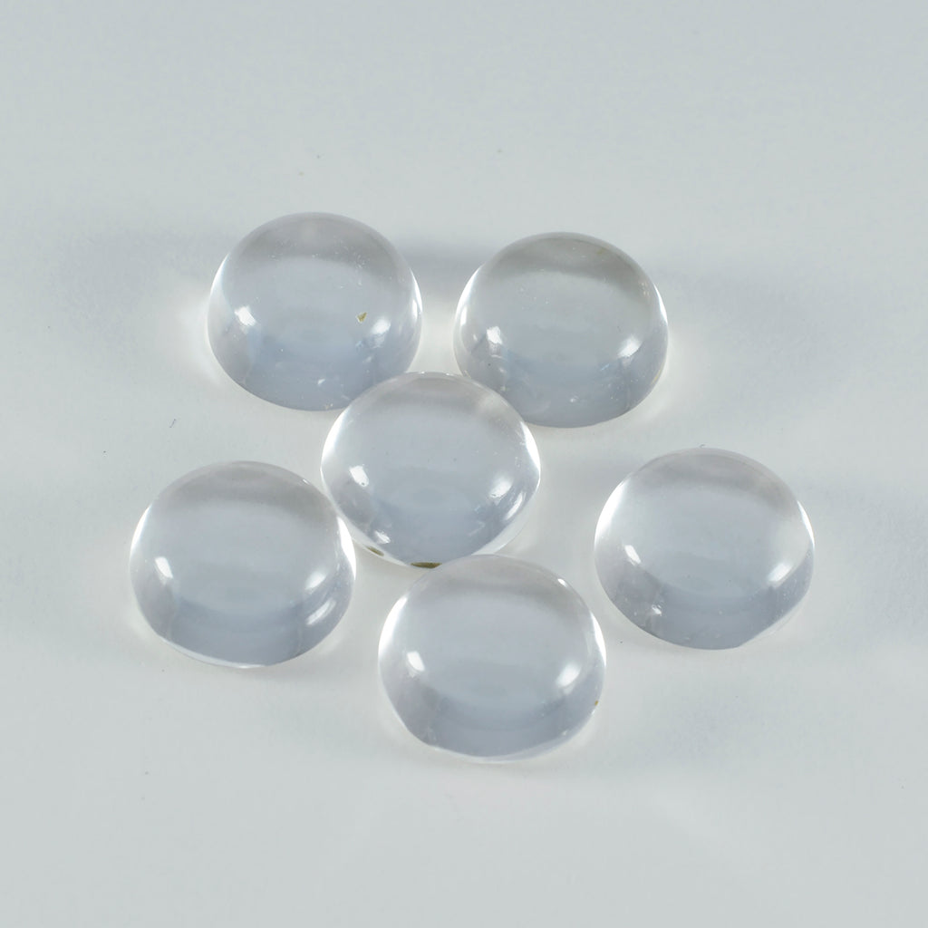 Crystal Quartz 1PC Large 10x10 MM Round Cabochon White Fine semi Precious Gems