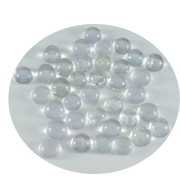 Crystal Quartz 10PC Tiny 4x4 MM Round Cabochon White Sparkling semi Precious Gems