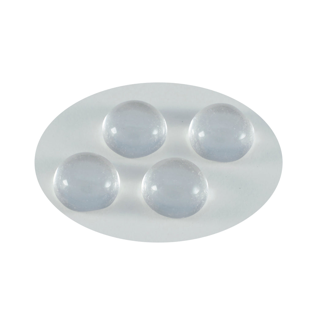 Crystal Quartz 1PC Tiny 6x6 MM Round Cabochon White Splendid semi Precious Loose Gemstone