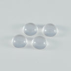 Crystal Quartz 1PC Small 7x7 MM Round Cabochon White Luster semi Precious Loose Gemstones