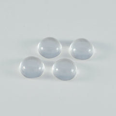 Crystal Quartz 1PC Small 7x7 MM Round Cabochon White Luster semi Precious Loose Gemstones