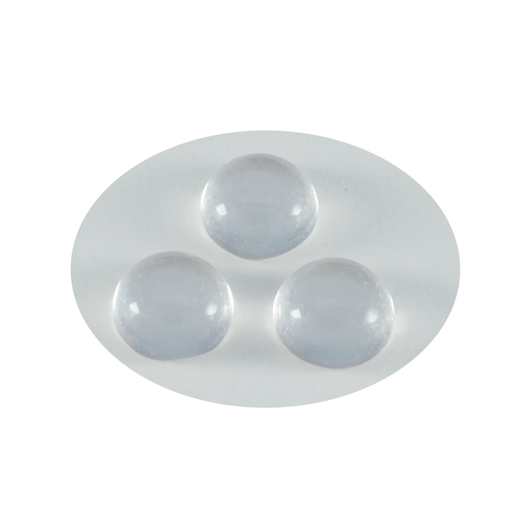 Crystal Quartz 1PC Small 7x7 MM Round Cabochon White Luster semi Precious Loose Gemstones