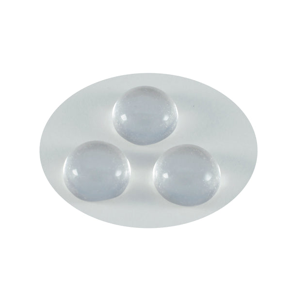 Crystal Quartz 1PC Small 7x7 MM Round Cabochon White Luster semi Precious Loose Gemstones