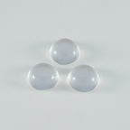 Crystal Quartz 1PC Small 8x8 MM Round Cabochon White Lustrous semi Precious Semi Precious Gemstone
