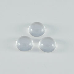 Crystal Quartz 1PC Small 8x8 MM Round Cabochon White Lustrous semi Precious Semi Precious Gemstone