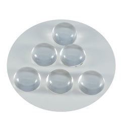 Crystal Quartz 1PC Small 8x8 MM Round Cabochon White Lustrous semi Precious Semi Precious Gemstone