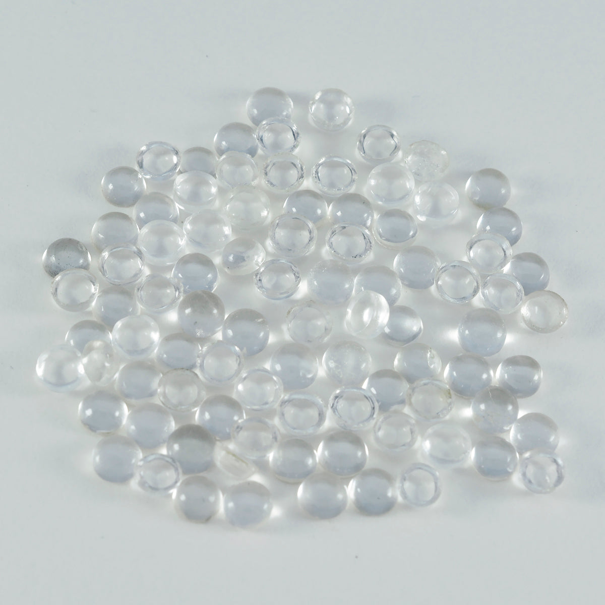 Crystal Quartz 10PC Tiny 3x3 MM Round Cabochon White Brilliant semi Precious Precious Gemstone