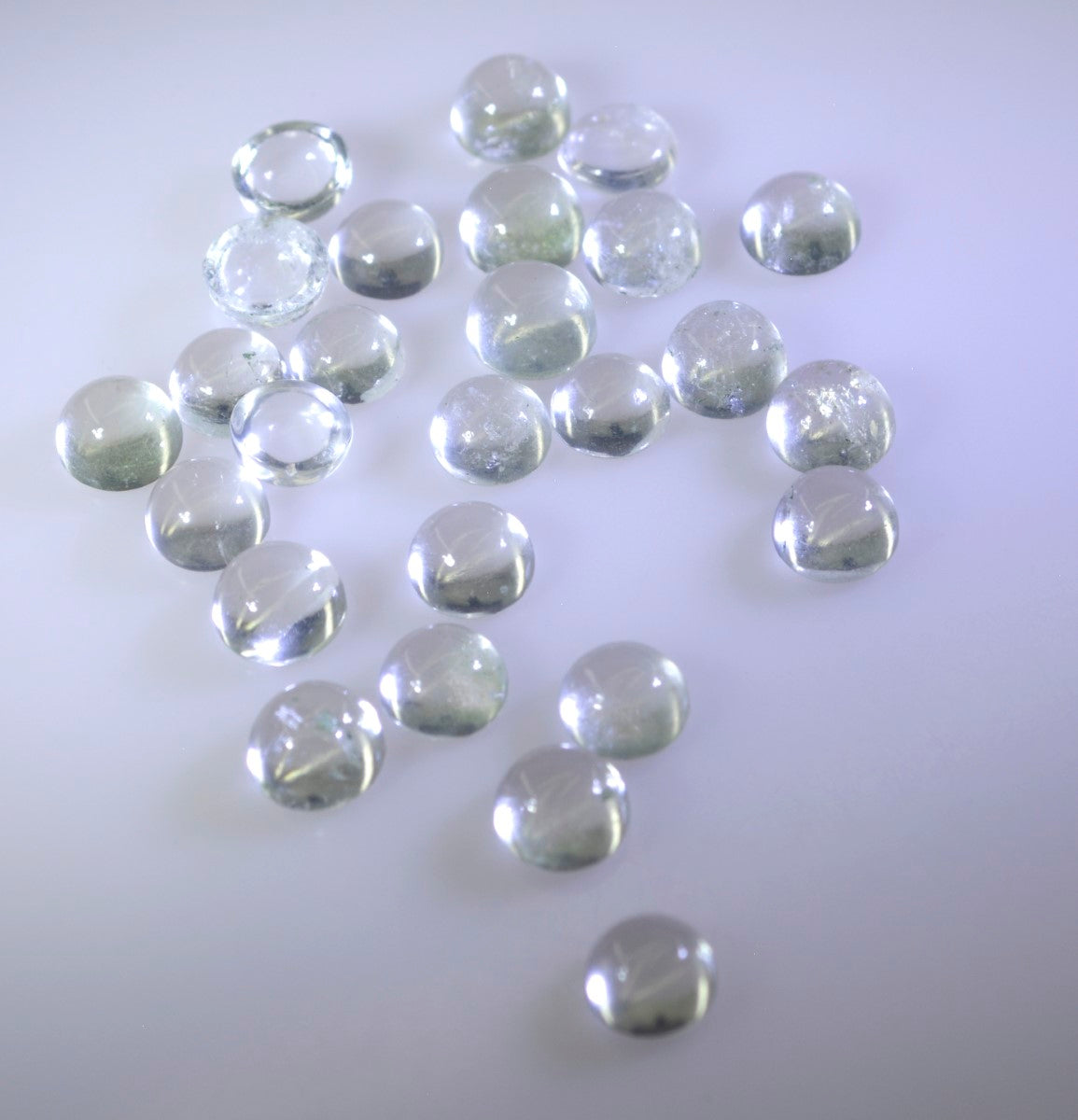Crystal Quartz 10PC Tiny 3x3 MM Round Cabochon White Brilliant semi Precious Precious Gemstone