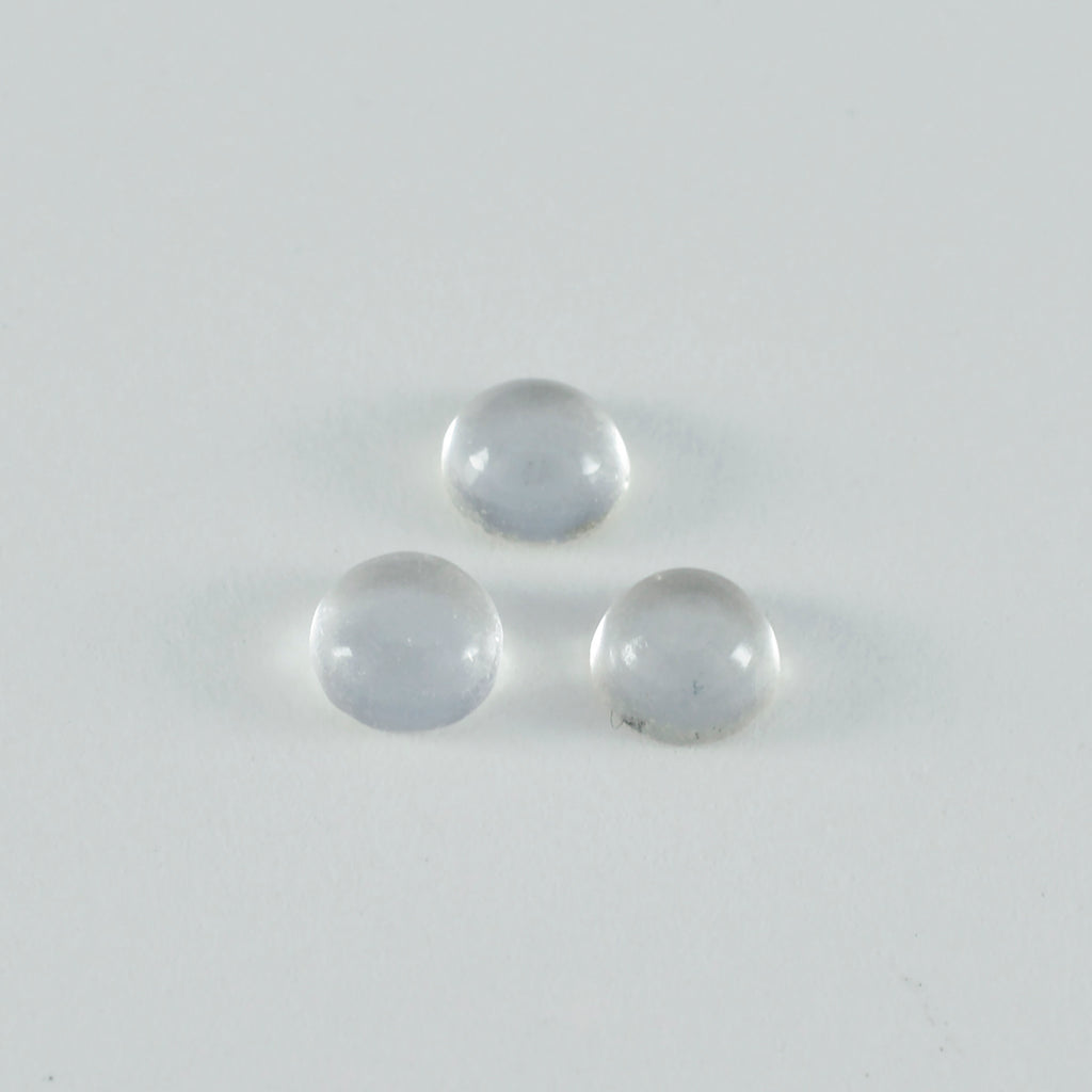 Crystal Quartz 10PC Tiny 4x4 MM Round Cabochon White Sparkling semi Precious Gems