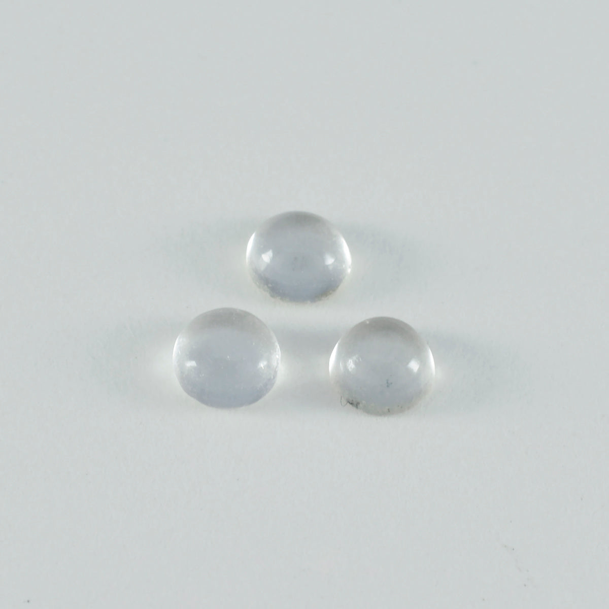 Crystal Quartz 10PC Tiny 5x5 MM Round Cabochon White Polished semi Precious Loose Gems