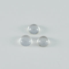 Crystal Quartz 10PC Tiny 5x5 MM Round Cabochon White Polished semi Precious Loose Gems