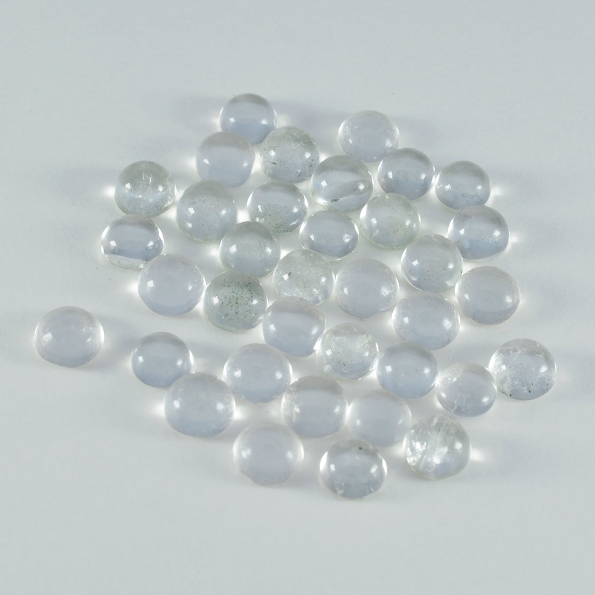 Crystal Quartz 1PC Tiny 6x6 MM Round Cabochon White Splendid semi Precious Loose Gemstone Secondary image
