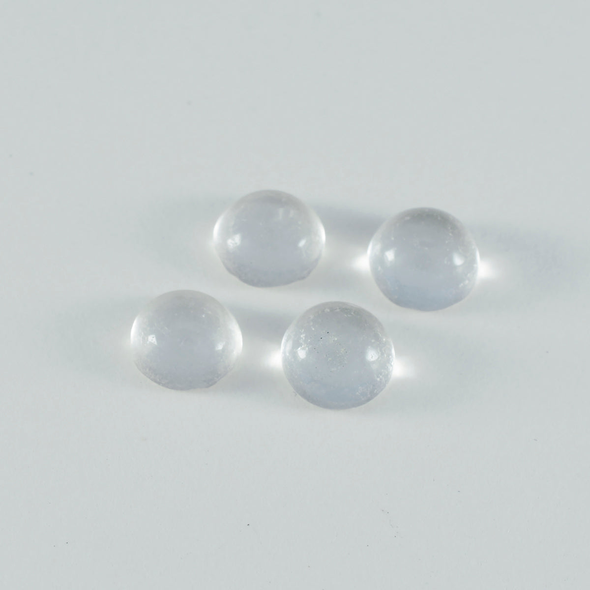 Crystal Quartz 1PC Small 7x7 MM Round Cabochon White Luster semi Precious Loose Gemstones