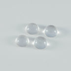 Crystal Quartz 1PC Small 7x7 MM Round Cabochon White Luster semi Precious Loose Gemstones