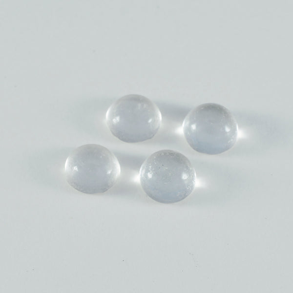 Crystal Quartz 1PC Small 7x7 MM Round Cabochon White Luster semi Precious Loose Gemstones