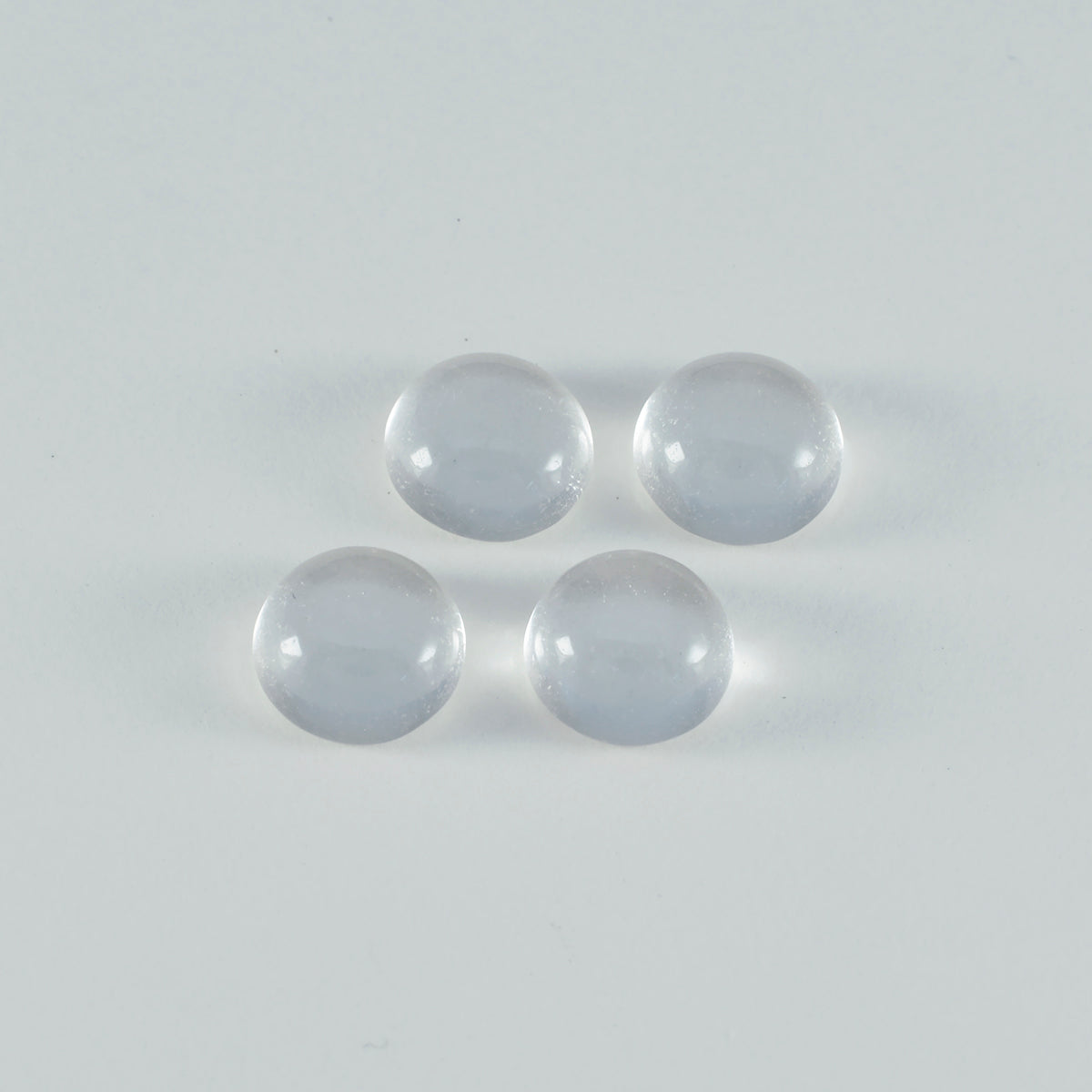 Crystal Quartz 1PC Small 8x8 MM Round Cabochon White Lustrous semi Precious Semi Precious Gemstone