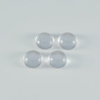 Crystal Quartz 1PC Small 8x8 MM Round Cabochon White Lustrous semi Precious Semi Precious Gemstone