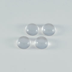 Crystal Quartz 1PC Small 8x8 MM Round Cabochon White Lustrous semi Precious Semi Precious Gemstone