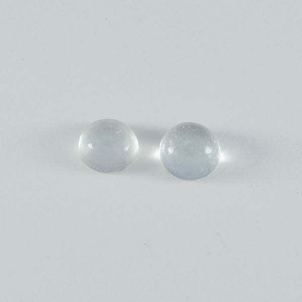 Crystal Quartz 1PC Medium 9x9 MM Round Cabochon White Shine semi Precious Precious Gemstone
