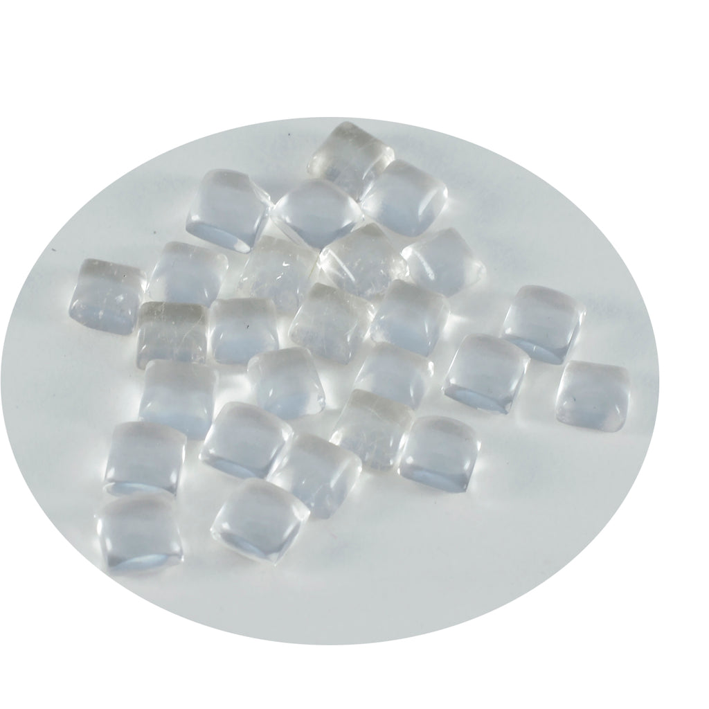Crystal Quartz 10PC Tiny 5x5 MM Square Cabochon White Fine semi Precious Loose Gemstone