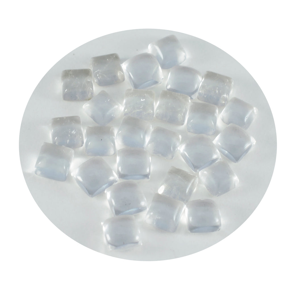 Crystal Quartz 1PC Tiny 6x6 MM Square Cabochon White High Quality semi Precious Loose Gemstones