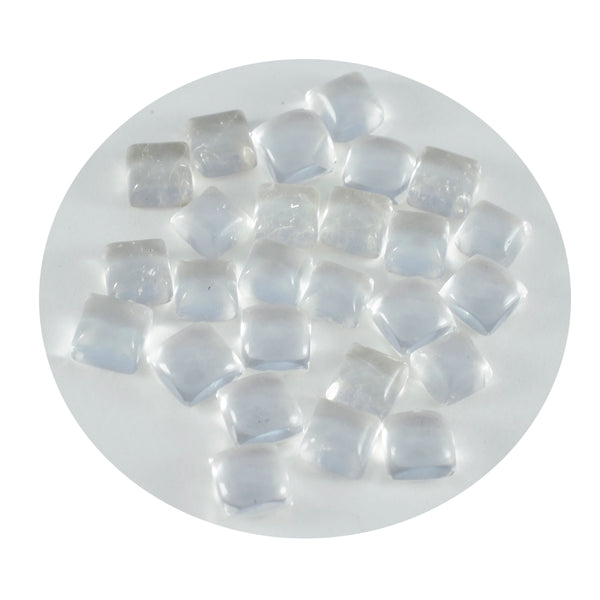 Crystal Quartz 1PC Tiny 6x6 MM Square Cabochon White High Quality semi Precious Loose Gemstones