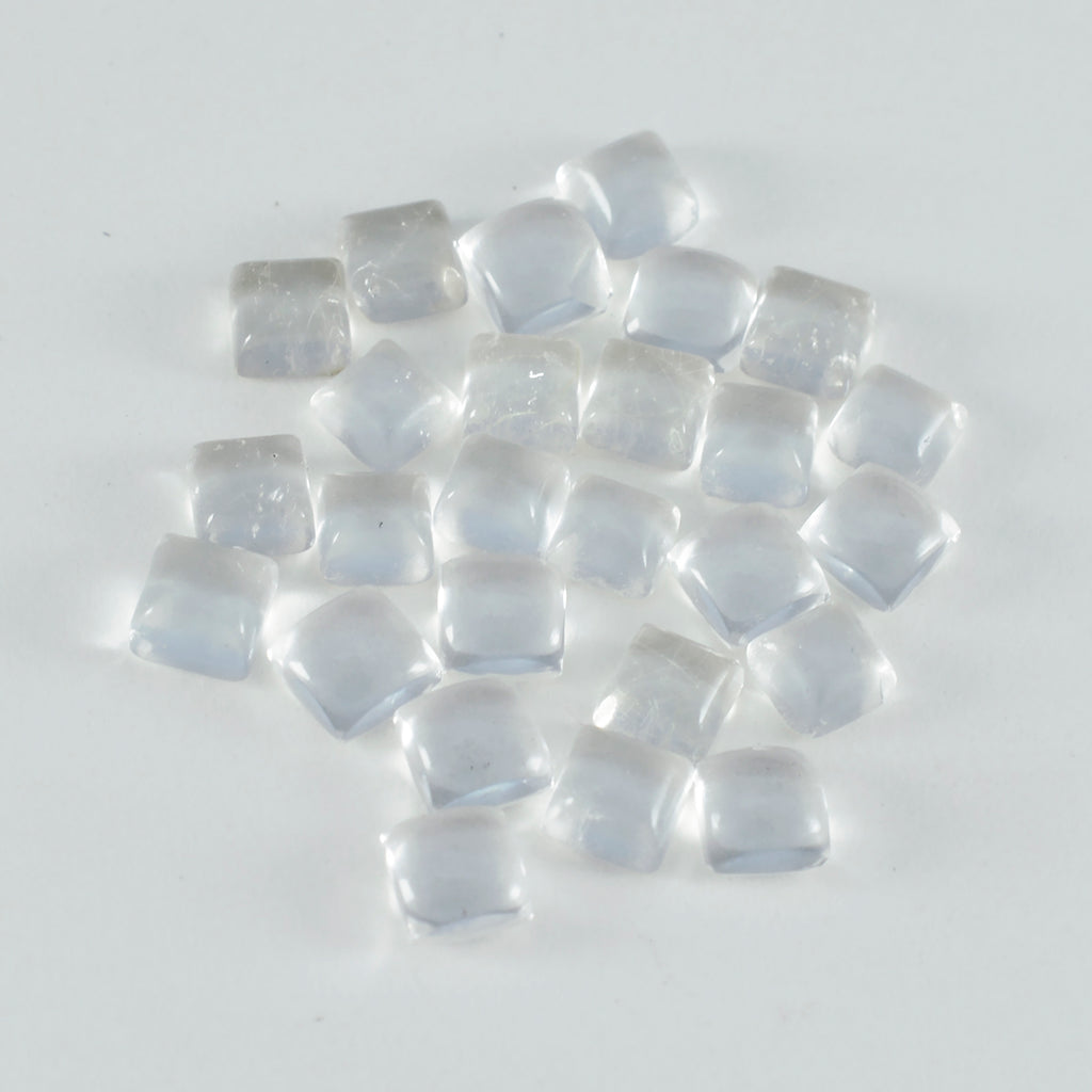Crystal Quartz 10PC Tiny 3x3 MM Square Cabochon White Lustrous semi Precious Gems