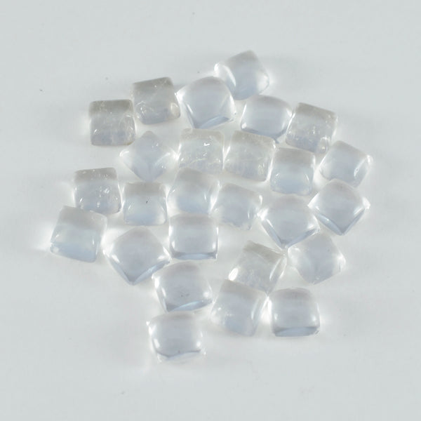 Crystal Quartz 10PC Tiny 3x3 MM Square Cabochon White Lustrous semi Precious Gems