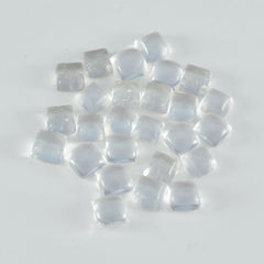 Crystal Quartz 10PC Tiny 4x4 MM Square Cabochon White Shine semi Precious Loose Gems