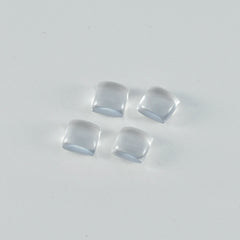 Crystal Quartz 1PC Small 8x8 MM Square Cabochon White Genuine semi Precious Precious Gemstone
