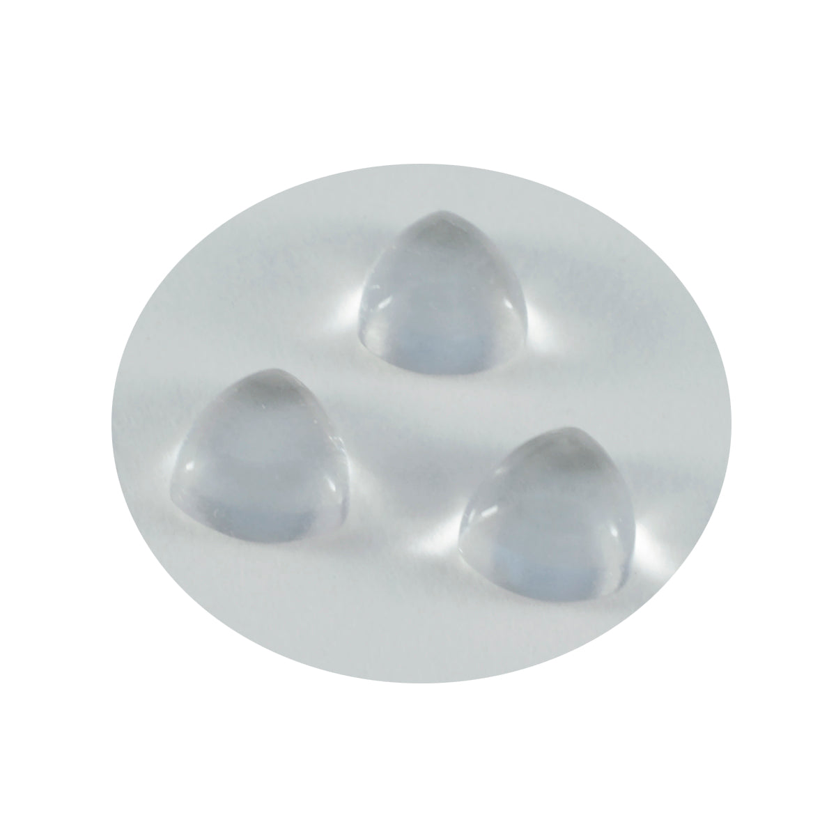 Crystal Quartz 1PC Small 8x8 MM Triangle Cabochon White Lustrous semi Precious Loose Gemstone Второстепенное изображение товара